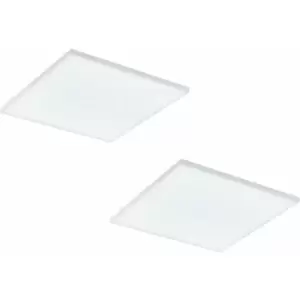 Image of Loops - 2 pack 450mm Sleek Ceiling Light White Slim Square Low Profile 20W LED 4000K