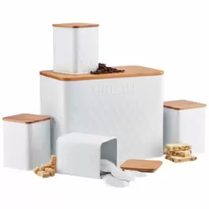 Image of Cooks Professional 5 Piece Kitchen Set With Bamboo Lids White