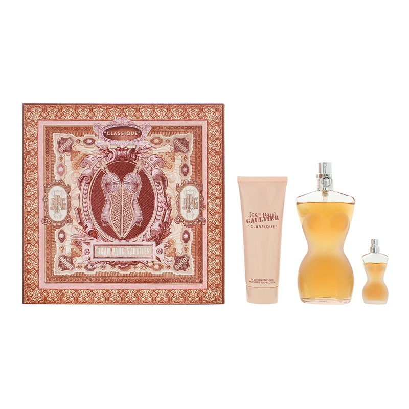 Image of Jean Paul Gaultier Classic 3 Piece Gift Set: Eau de Toilette 100ml - Eau de Toilette 6ml - Body Lotion 75ml