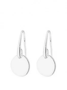 Image of Simply Silver Sterling Silver Polished Disc Drop Earrings