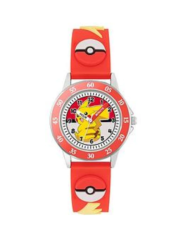 Image of Pokemon 3D Time Teacher Red Silicone Strap Watch POK9074