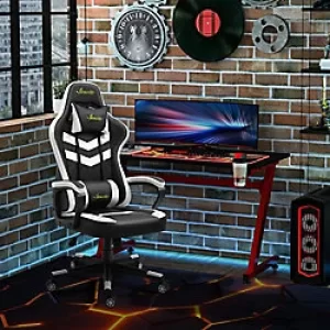 Image of Vinsetto Racing Gaming Chair with Lumbar Support, Headrest, Gamer Office Chair, Black White