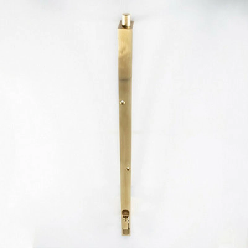 Image of Loops Lever Action Flush Door Bolt with Flat Keep Plate 460 x 20mm Polished Brass Metallics unisex