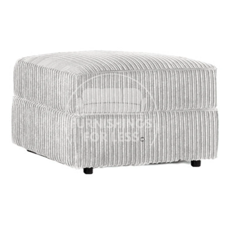 Image of Furnishings For Less UK Luxor Delta Ferguson Silver Fabric Soft Jumbo Cord Footstool