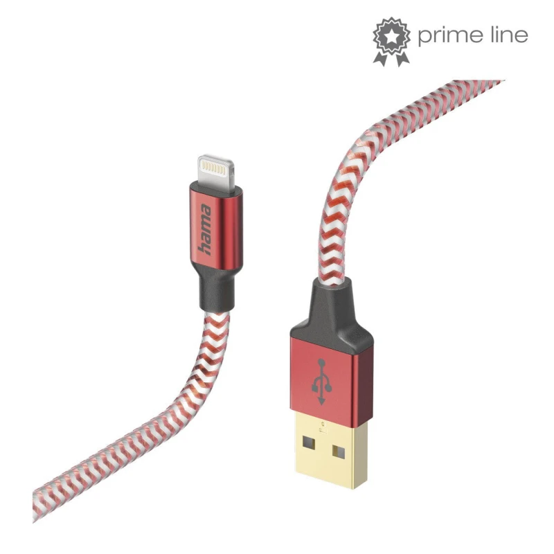 Image of Hama Hama "Reflective" 1.5m USB A to Apple Lightning Charging MFI Certified Cable HAM-486257