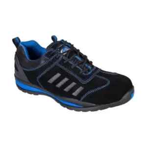 Image of Portwest Mens Steelite Lusum S1P HRO Suede Safety Shoes (5 UK) (Black/Blue)