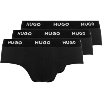 Image of Hugo Hip Briefs 3 Pack - Black