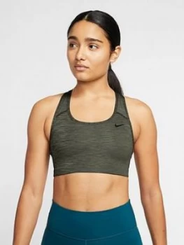 Image of Nike Medium Support Swoosh Sports Bra - Khaki
