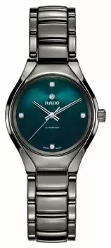 Image of RADO R27243742 True S Automatic Green Diamond Set Dial Watch