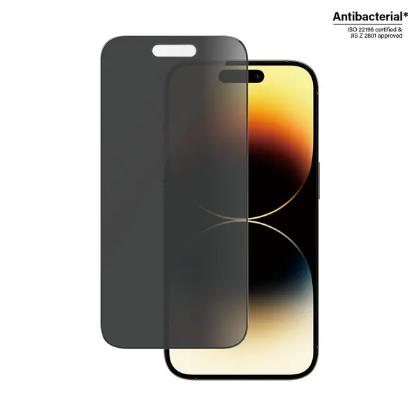 Image of PanzerGlass UltraWide Fit Privacy iPhone 14 Pro Screen Protector - Black