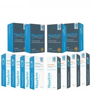 Image of Nourkrin Man for Hair Preservation 12 Month Bundle with Shampoo and Conditioner x4