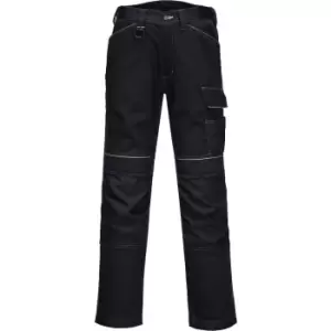 Image of Portwest PW3 Lightweight Stretch Work Trousers Black 30" 31"