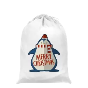 Image of Grindstore Cute Christmas Penguin Santa Sack (One Size) (White/Blue/Red)