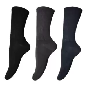 Image of Mens Extra-Wide Comfort Fit Big Foot Socks (3 Pairs) (11-14 UK) (Black/Navy/Grey)
