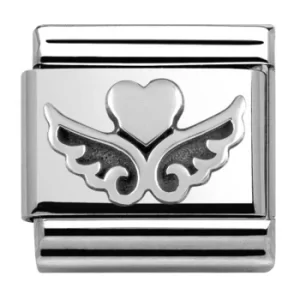 Image of Nomination CLASSIC Silvershine Oxidised Heart with Wings Charm...