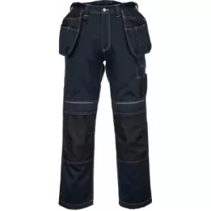 Image of Portwest - T602 - Navy/Black 32 Regular PW3 Holster Work Trousers Combat Cargo Pants - Navy/Black