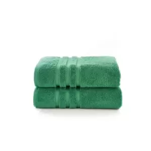 Image of The Lyndon Company Chelsea 2 Pack Bath Towel - Bottle Green