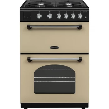 Image of Rangemaster Classic 60 CLA60NGFCR/C Gas Cooker with Full Width Electric Grill - Cream / Chrome - A+/A Rated