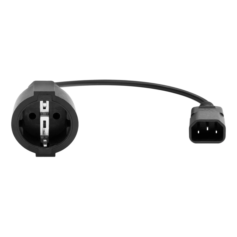 Image of ProXtend PC-C14FF-0002 power cable Black 0.2 m Power plug type F C14 c