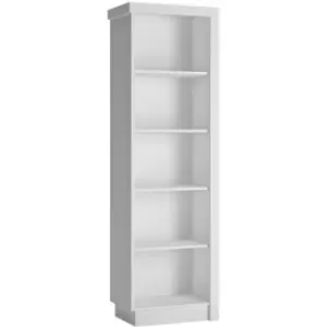 Image of Lyon Bookcase (lh) in White and High Gloss - White and High Gloss