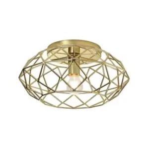 Image of Flush Spherical Ceiling, 1 x E27, Polished Brass - Luminosa Lighting