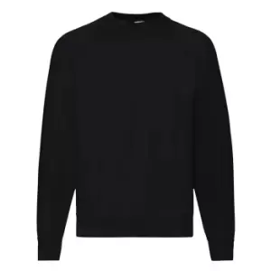 Image of Fruit Of The Loom Mens Raglan Sleeve BelcoroA Sweatshirt (L) (Black)