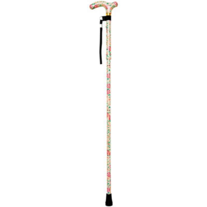 Image of Loops Deluxe Ambidextrous Foldable Walking Cane - 5 Height Settings - Blossom Multi