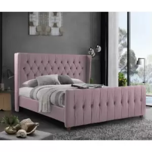 Image of Clarita Bed Single Plush Velvet Pink