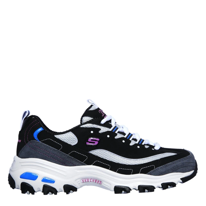 Image of Skechers Womens DLites1 Classic Low-Top Trainers Black/Blue female 2 (35)