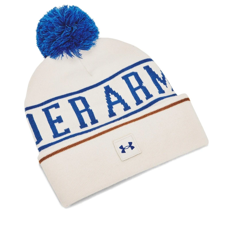Image of Under Armour Armour M Halftime Pom Beanie Beany Mens - White White Mens