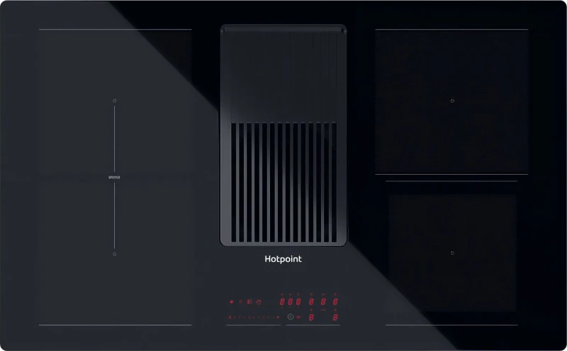 Image of Hotpoint PVH92BK/FKIT 83cm Venting Induction Hob - Black - For Ducted/Recirculating Ventilation