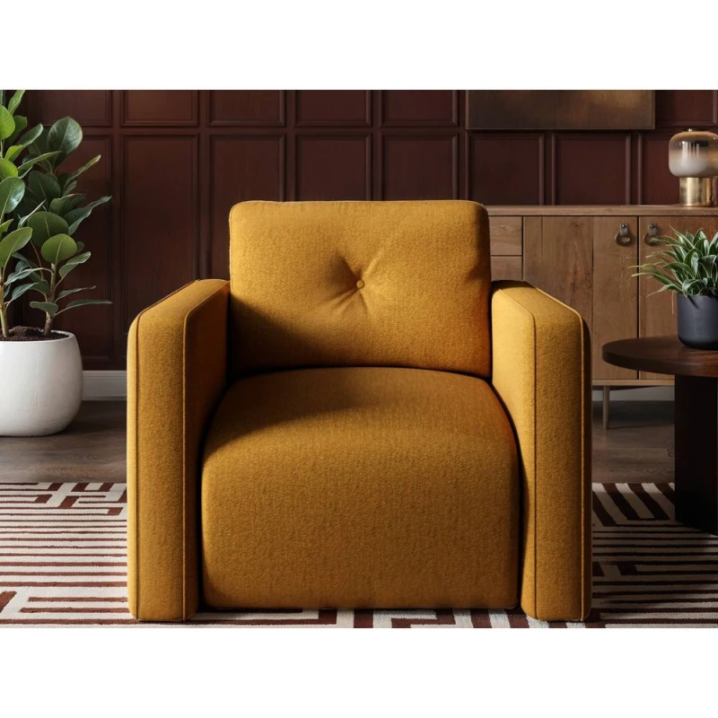 Image of Solace+Co Wilfie Chenille Armchair in Yellow Yellow Unisex
