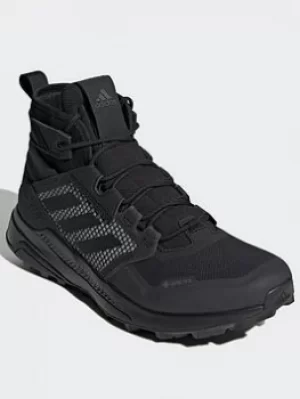 Image of adidas Terrex Trailmaker Mid GTX Hiking Shoes, Black/Grey, Size 12, Men
