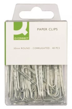 Image of Q Connect Paper Clip 50mm Corrugated - 40 Pack