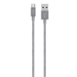 Image of Belkin F2CU021bt04-GRY Micro USB Cable 4 Feet 1.2 Metre for Samsung Galaxy, LG, Sony, Android Grey