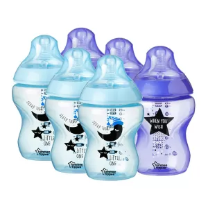 Image of Tommee Tippee Closer to nature Blue Bottles x6