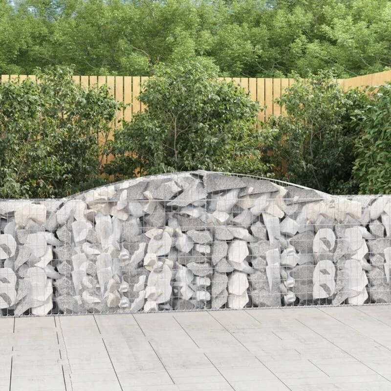 Image of VIDAXL Vidaxl - Arched Gabion Baskets 7 pcs 400x30x80/100cm Galvanised Iron 8720845574413