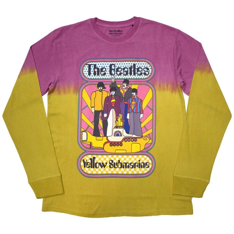 Image of The Beatles The Beatles Men Yellow Submarine Band Frame Long-Sleeved T-Shirt Size: 2X-large Yellow XXL Male 5063652109816