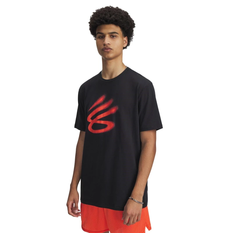 Image of Under Armour Curry Playable T-Shirt Mens Black/Red male S