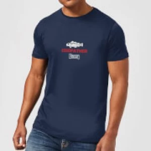 Image of Plain Lazy Codfather Mens T-Shirt - Navy - M