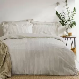 Image of The Linen Yard Hebden King Duvet Cover Set Cotton Natural