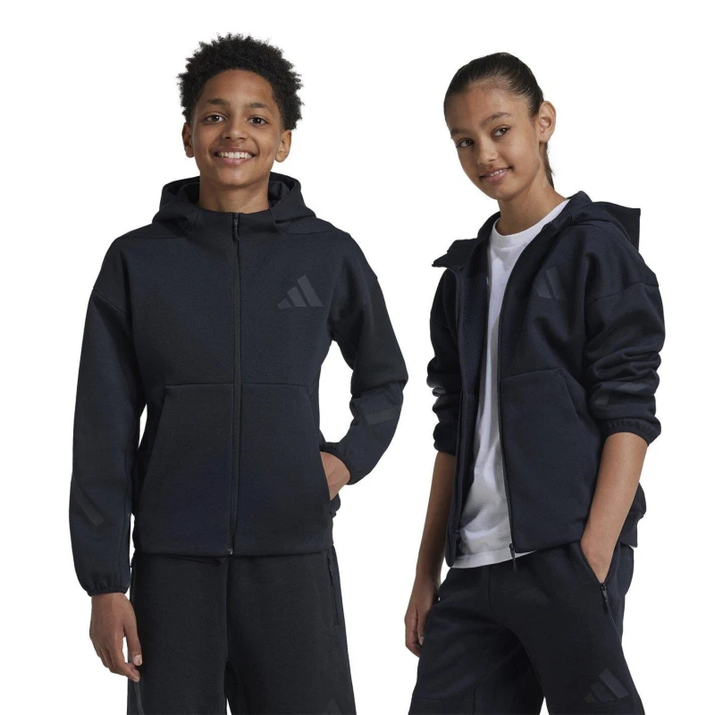Image of adidas Z.N.E. Full Zip Hoodie Juniors Black male 13 Years