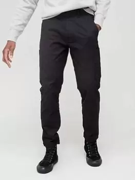 Image of Calvin Klein Modern Twill Tapered Cargo Trousers - Black, Size L, Men