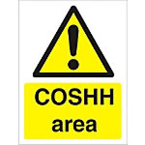 Image of Warning Sign Coshh Area Plastic 40 x 30 cm