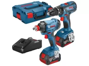 Image of Bosch GSB18V-21&GDX18V-180 18V 2x4.0Ah Combi Kit