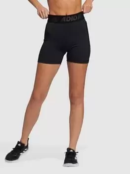 Image of adidas adidas Tech-fit 3 Bar Short Tight 4" - Black/White Size M Women