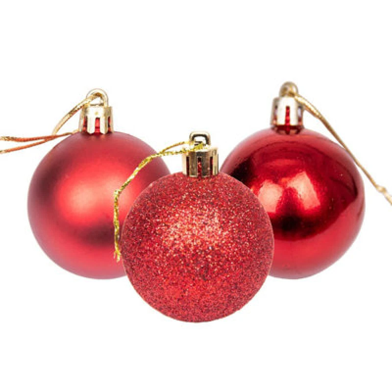 Image of Shatchi 50mm/9Pcs Christmas Baubles Shatterproof Dark Red, Christmas Tree Decorations