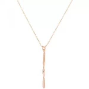 Image of Ladies Karen Millen Rose Gold Plated Textured Twist Pendant