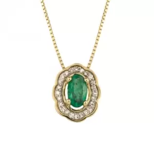 Image of Ornate Emerald Diamond Yellow Gold Pendant GP2299G