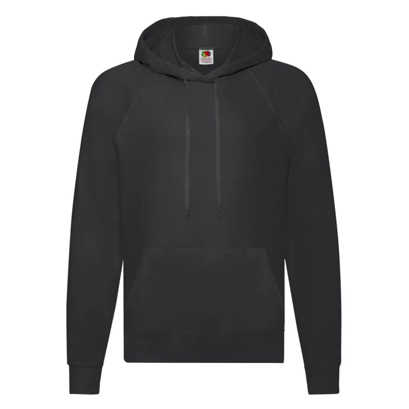Image of Fruit Of The Loom Fruit of the Loom Men Lightweight Hooded Sweatshirt in Black Size: Small Black S Male 5063425979752